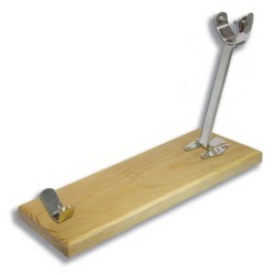 Klappbarer Schinkenhalter aus Stahl und Holz