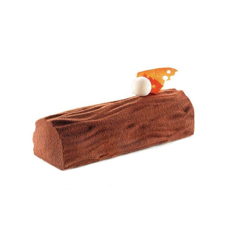 Silikomart Bûche mould with Wood mat, TortaFlex