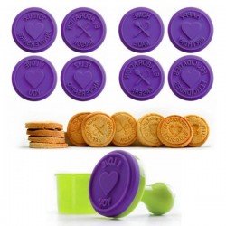 Set 8 sellos para galletas de silicona y cortador