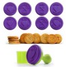 Set aus 8 Silikon-Keksstempeln und Ausstecher