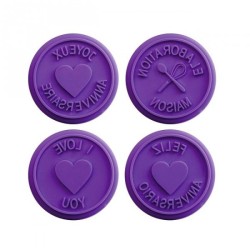 Set de 8 tampons à biscuits en silicone et emporte-pièce