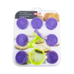 Set 8 timbri per biscotti in silicone e tagliapasta