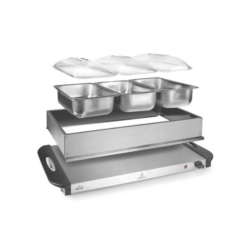Chauffe-plats de buffet avec 3 bacs gastronorme de Lacor