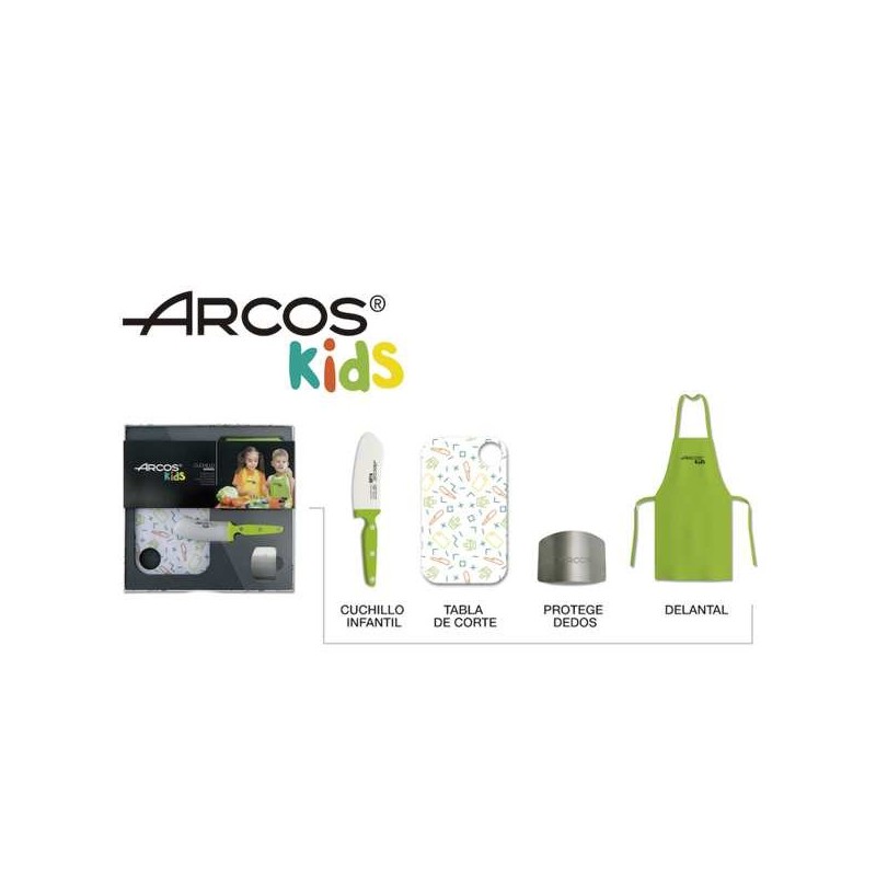 Kit de cuchillo de cocina para niños y accesorios Arcos Kids Verde