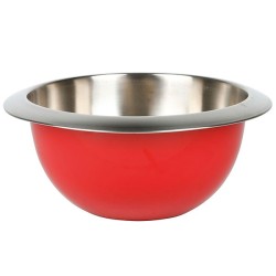 Equinox stainless steel bowl with red exterior