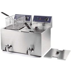 Friggitrice elettrica doppia professionale con rubinetto Lacor 69469