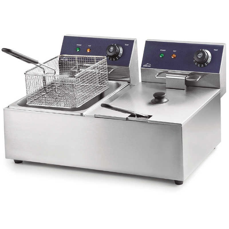 Lacor Profi-Doppelfritteuse 69466, 6 + 6 L