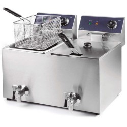 Fritadeira elétrica dupla profissional com torneira Lacor 69469