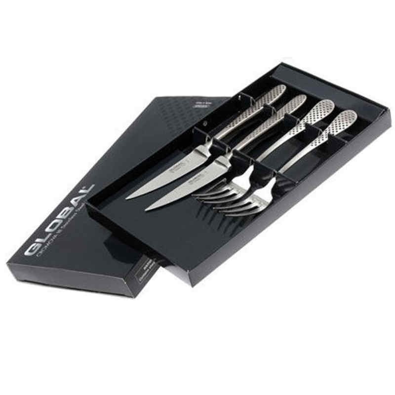 Set de 4 pzas de cuchillos y tenedor para carne Global GT-102