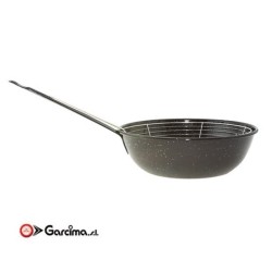 Padella fonda porcellanata con cestello Garcima