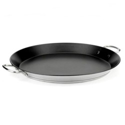 Padella per paella in acciaio inox antiaderente per induzione e vetroceramica