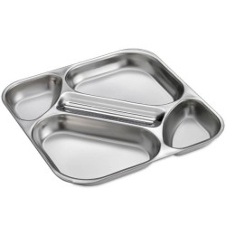 Plateau self-service en acier inoxydable à bord roulé