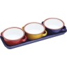 Kitchen Craft set of 3 enamelled dishes + tray
