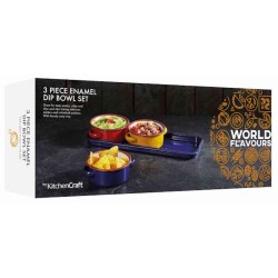 Kitchen Craft set of 3 enamelled dishes + tray