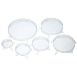 Lot de 6 couvercles en silicone assortis de Kitchen Craft