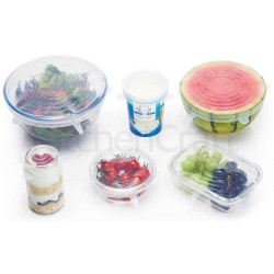 Kitchen Craft Set aus 6 Silikondeckeln (sortiert)