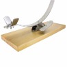 Portaprosciutto basculante in acciaio inox con base in legno
