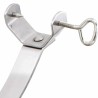 Portaprosciutto basculante in acciaio inox con base in legno