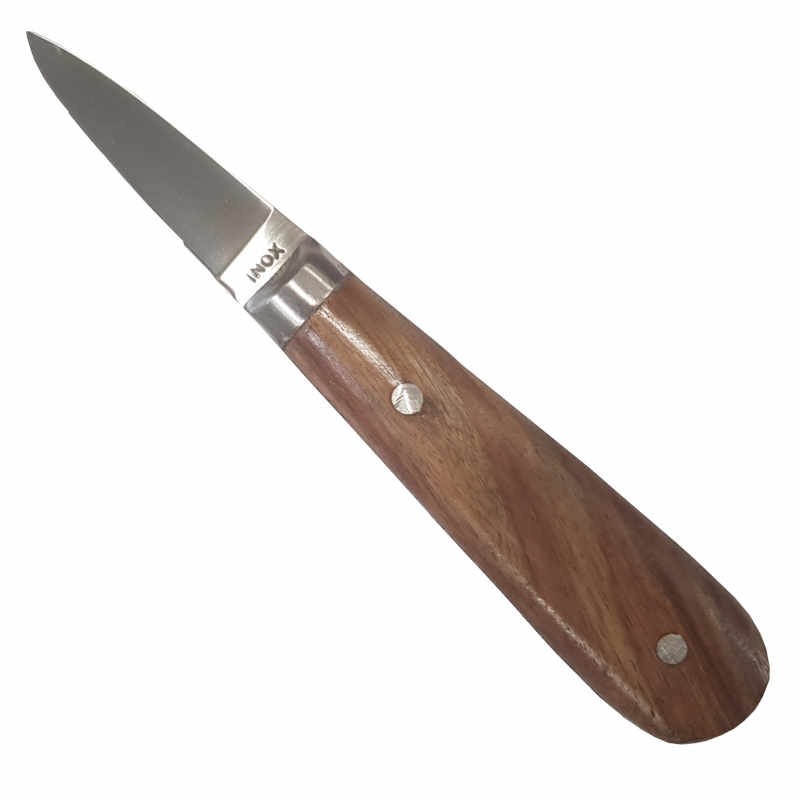 Cuchilla o cuchillo para abrir ostras con mango de madera de Tellier