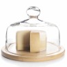Ibili Käseglocke aus Glas mit Holzsockel