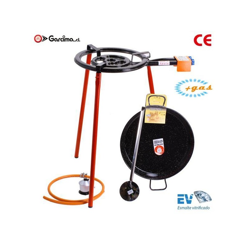 Zestaw do paelli: płaski palnik 40 cm i patelnia 65 cm