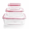 Set 3 táper de vidrio rectangular lunch Away de Ibili