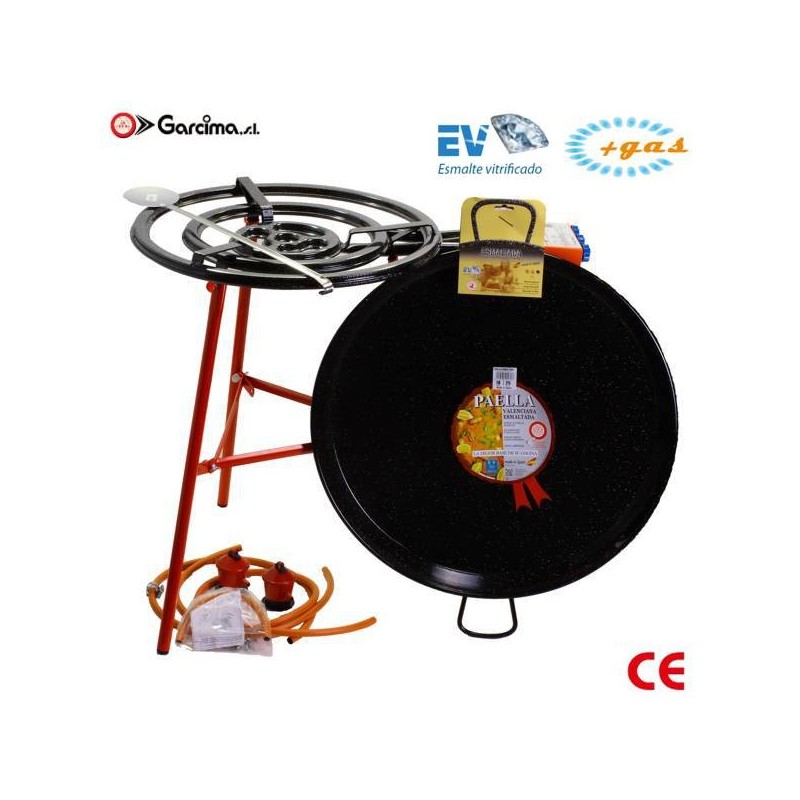 Kit fornello piatto da 70 cm e padella per paella da 90 cm