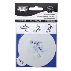 Set di 3 stencil per decorare torte motivo calcio