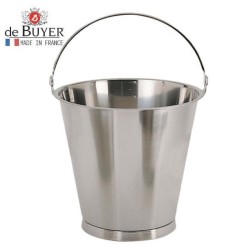 Conische maatemmer 12 L van rvs met voet van De Buyer
