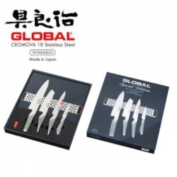 Juego de 4 cuchillos profesionales Global con barra magnética