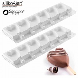 Moldes Corazón mini SteccoFlex de Silikomart + 100 palitos