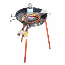 Paella-Set: klassischer Gasbrenner 35 cm und emaillierte Paella-Pfanne 42 cm