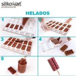 Set de moldes Choco Stick SteccoFlex de Silikomart + 50 sticks