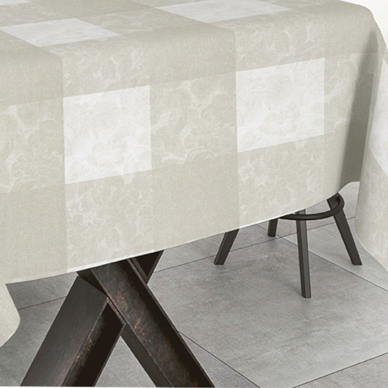 Toalha de mesa plastificada Millet branco série Fibratex. Ao corte