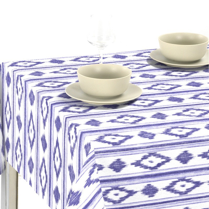 Tovaglia cerata Guillem blu serie Yelmotex. Al taglio