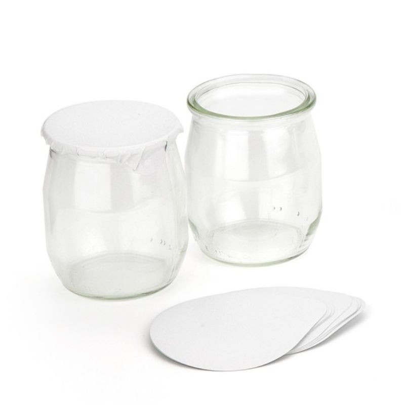 Witte thermoseal-deksel XS (750 st.) voor yoghurtpotje 120 ml