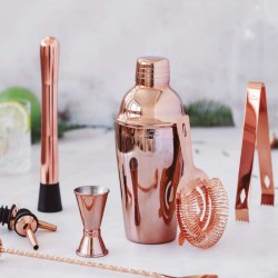 Juegos de utensilios de coctelería acero inox acabado en cobre. Lacor