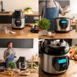 Elektrische multikoker GM H Deluxe Fry met airfryer-deksel en weegschaal