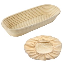 Banneton ovale avec housse pour la fermentation des pâtes