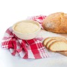 Rond rijsmandje met doek voor het rijzen van deeg