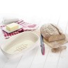 Banneton rectangular con funda motivo espiga para fermentación