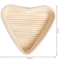 Banneton en forme de cœur avec housse pour fermentation