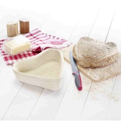 Baneton em forma de coração com capa para fermentação