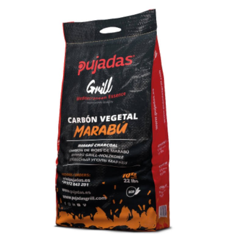 Palet de Carbón 100% Marabú, 28 sacos de10 Kg de Pujadas
