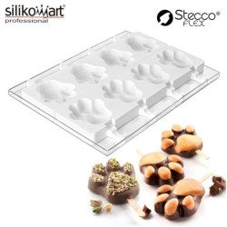 Silikomart Pata SteccoFlex Formen-Set + 50 Stiele + Tablett