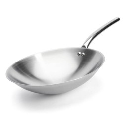 Rvs wok + adapterring voor inductie van De Buyer