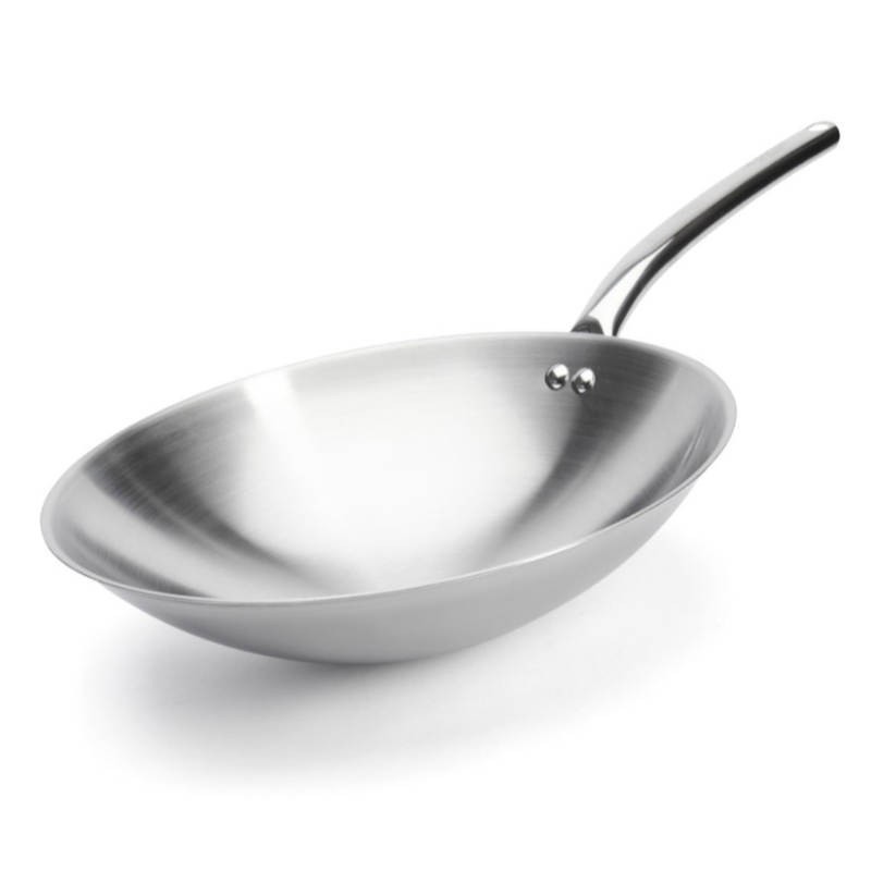 Rvs wok + adapterring voor inductie van De Buyer