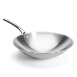 Rvs wok + adapterring voor inductie van De Buyer