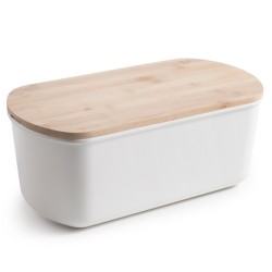 Panera con tapa, con tabla de corte de Bambú para pan Inglés de Ibili