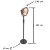 Elektrische terrasverwarmer met statief Black van Lacor